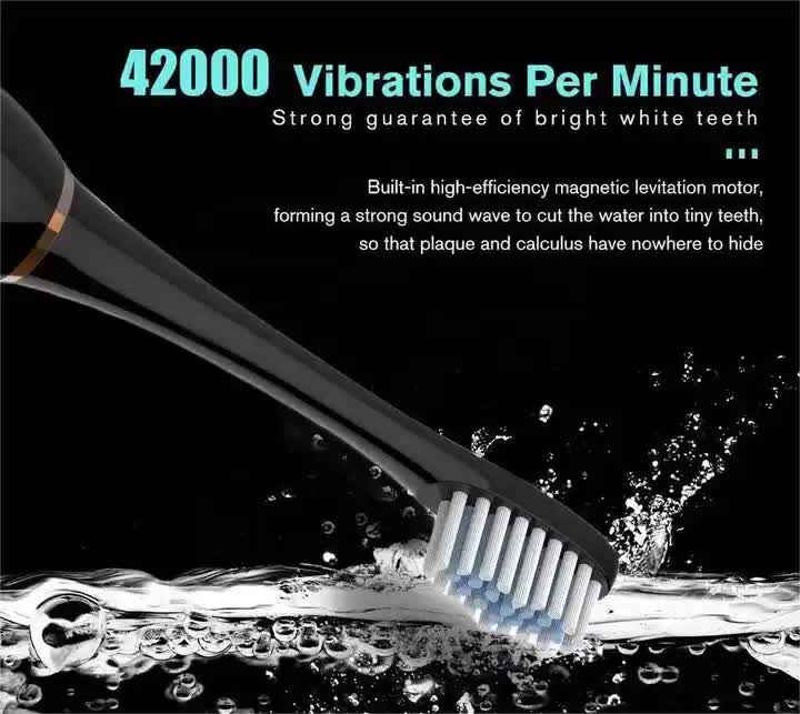 NNEDSZ X-3 Sonic Electric Toothbrush, 4 Replacement Brush Heads, and USB Charging Cable - Sleek Pink Design